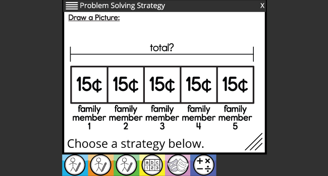 Image of a problem-solving strategy solution from Target the Question™ digital