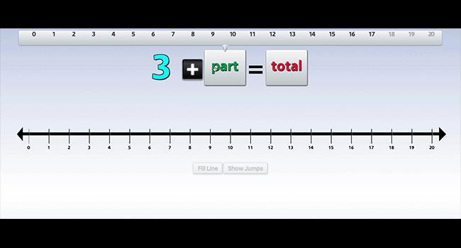 Gif of the digital number lines from Target the Question™ showing general use